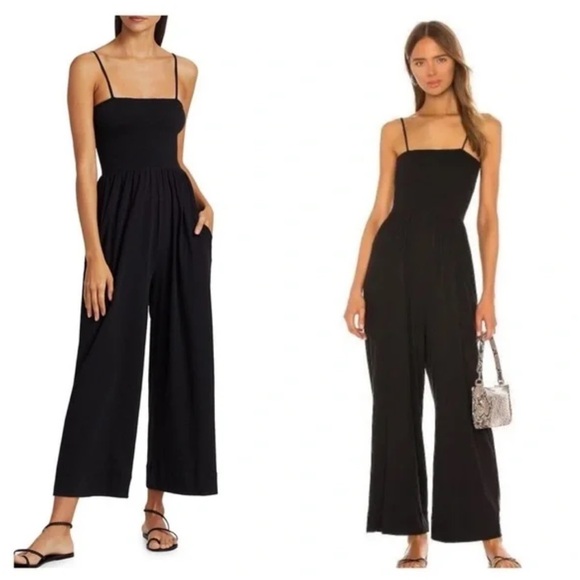 ATM Anthony Thomas Melillo Pants - ATM Anthony Thomas Melillo Black Cotton Smocked Jumpsuit Small